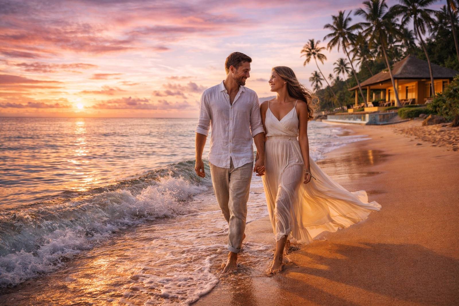 Romantic honeymoon moment